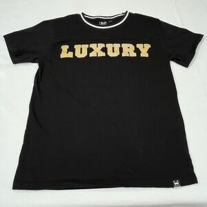 WXYZ Men's Shirt "Luxury" Crew‎ Neck Casual 100% Cotton India Black Size L